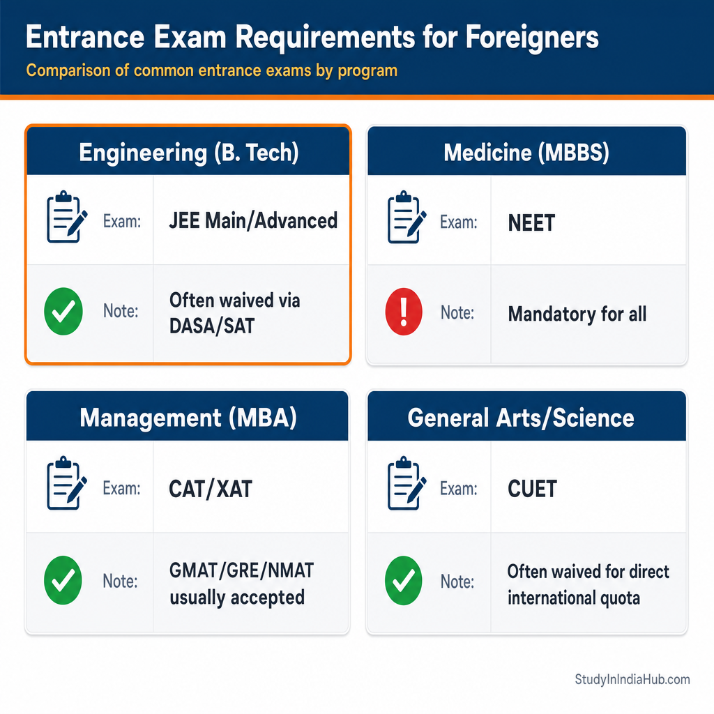 StudyInIndiaHub.com — Entrance Exam Requirements for Foreigners